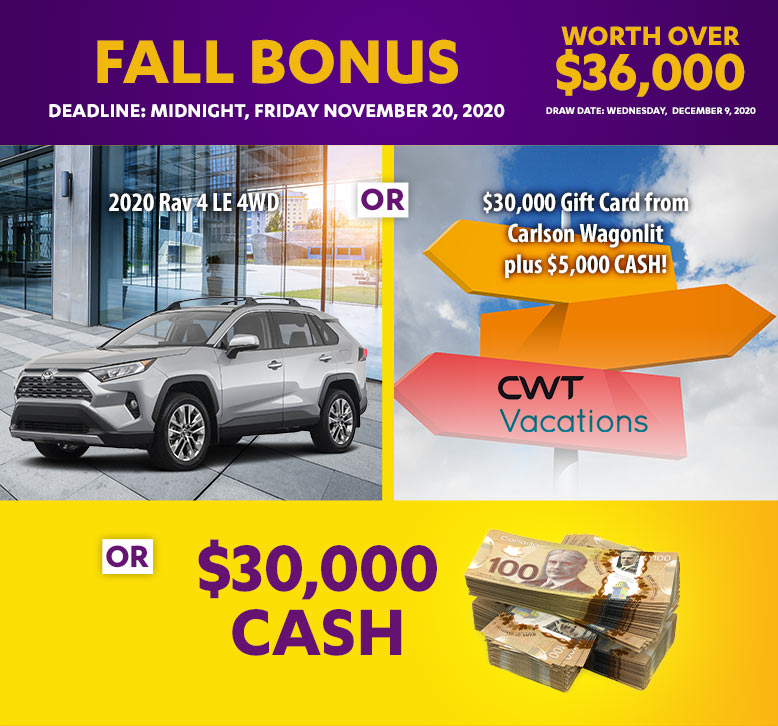 Fall Bonuses You Win, You Choose Your Fall Bonus with VGH Millionaire Lottery! | The ...