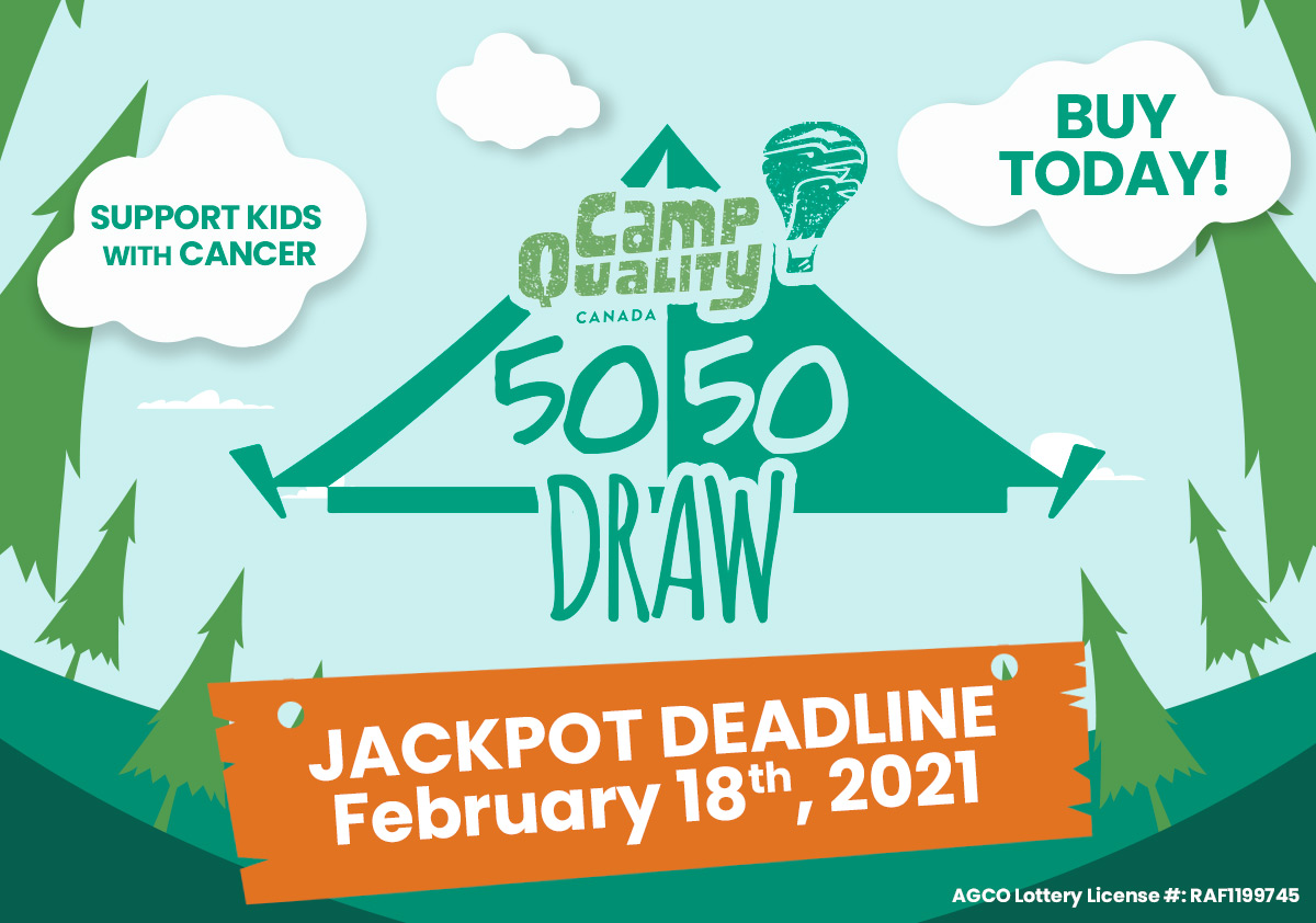 Camp Quality Canada 50/50 Raffle is here! The Home Lottery News™