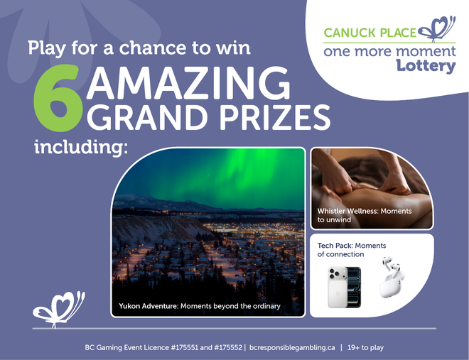 Canuck Place One More Moment Lottery - your chance to win starts today