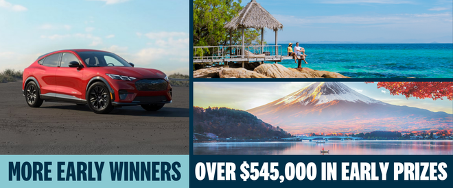 More early winners - over $545,000 in early prizes