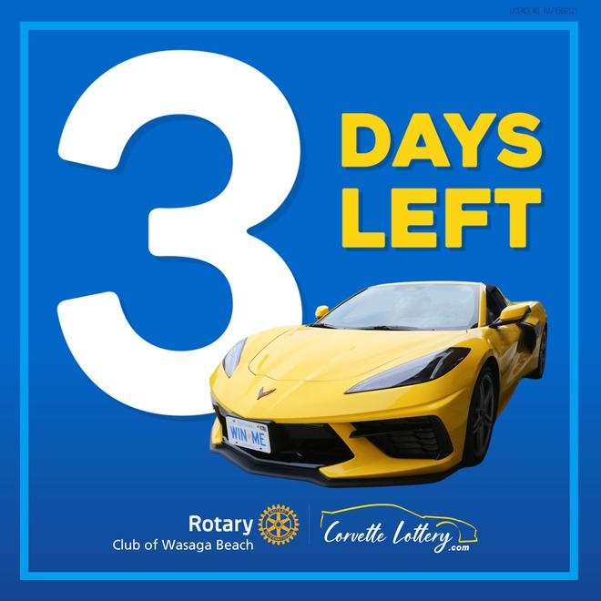 Only three days left in the Corvette Lottery