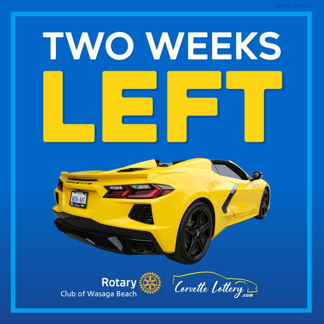Two weeks left in the Corvette Lottery
