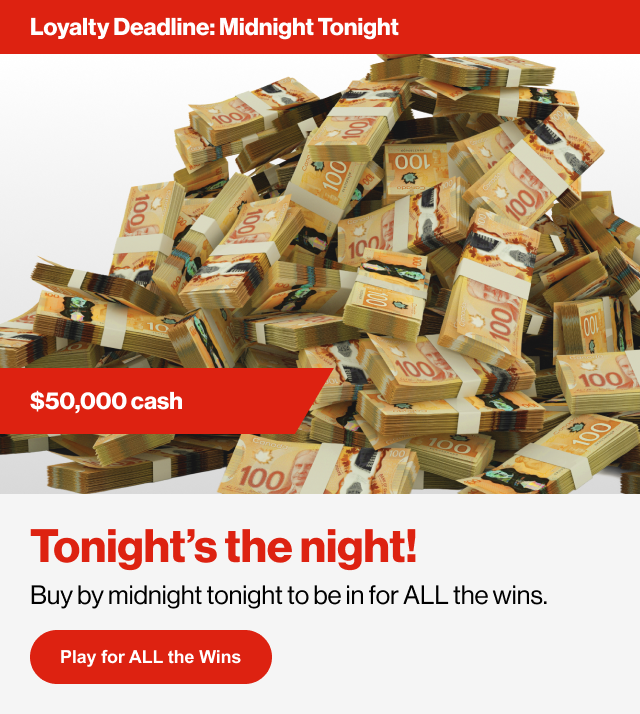 Last chance to win ALL the prizes - Loyalty deadline midnight tonight