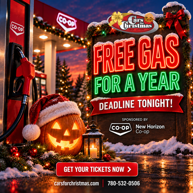 Free gas for a year - deadline tonight - sponsored by New Horizon Co-op