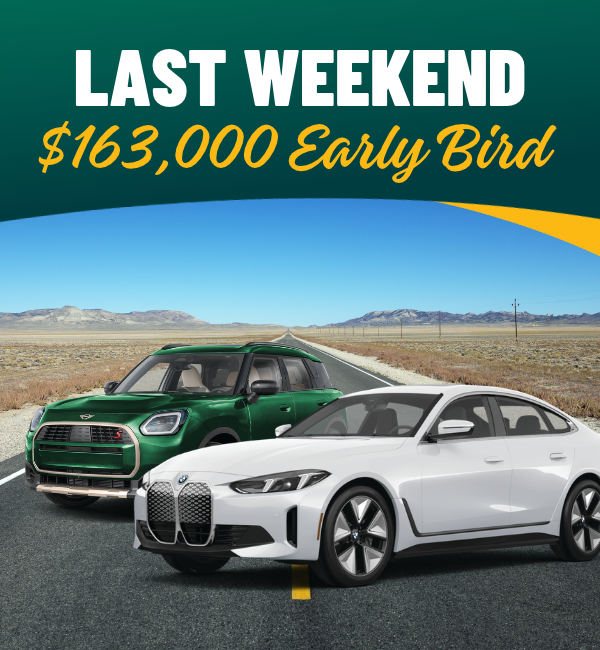 Last weekend - $163,000 Early Bird - BMW i4 and MINI Countryman