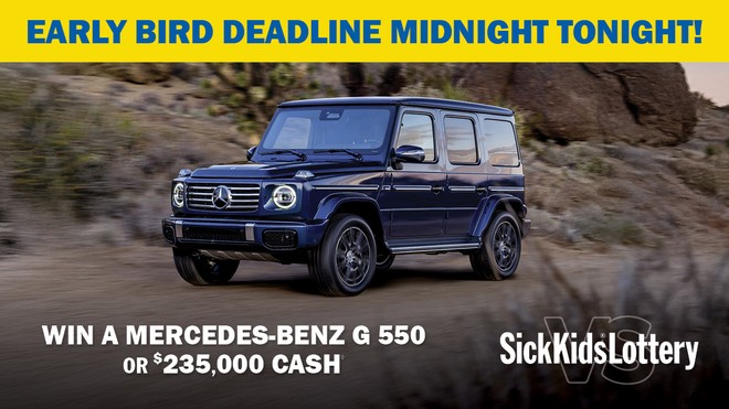 Early Bird deadline midnight tonight - win the iconic G-Wagon