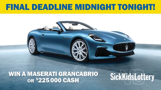 Win a Maserati - final deadline midnight tonight