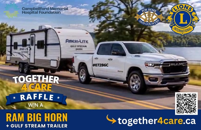 RAM Big Horn truck and Gulf Stream travel trailer - Together4Care Raffle
