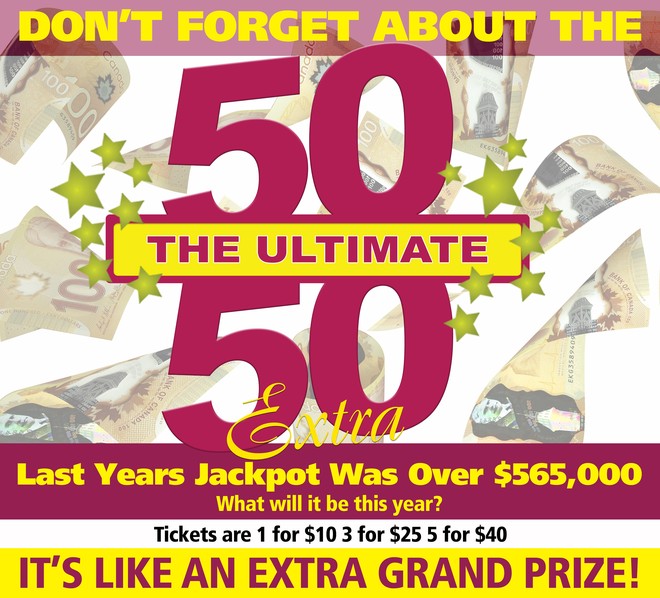Don't forget about The Ultimate 50/50 Extra - last year's jackpot was over $565,000