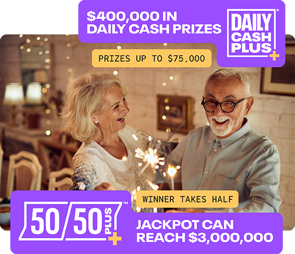 50/50 PLUS - jackpot could reach $3 million